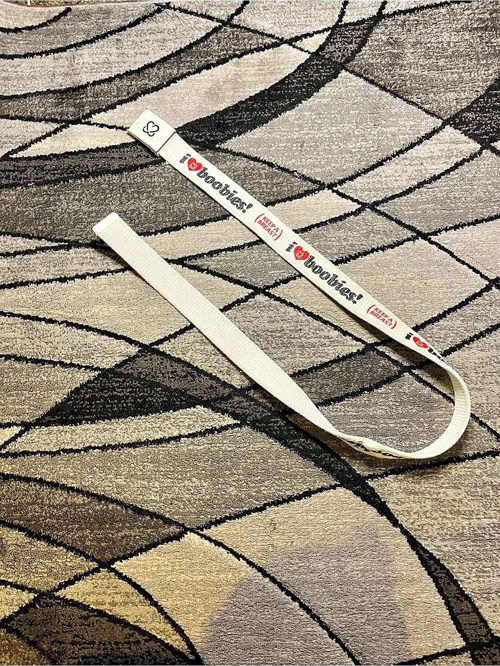 boobies! White Belt with Silver-Tone Buckle
